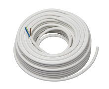 Ledning rund hvid 3 x 1,00 mm² 25 meter